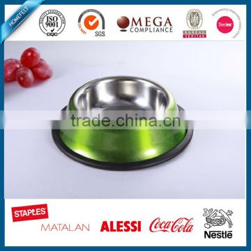 roundness green color ss pet bowl