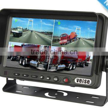 four rear views quad LCD monitor for vehicle reversing aid system