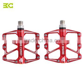 2PCS BC - 688 Mountain Bike Bicycle Pedal MTB Flat Pedals Aluminum Alloy 4 Ball Bearings Ultralight Bicycle Accessory Parts