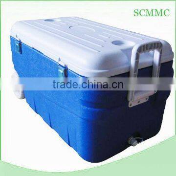 Camping/Fishing Cooler Box 80L Plastic Portable Insulated Ice Cage on wheel