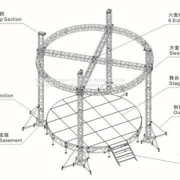 8*8*6m circle truss system