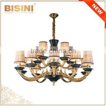 Porcelain Brass Elegant Empire Navy Chandelier, Antique Golden Bronze Pendant Light photo-4