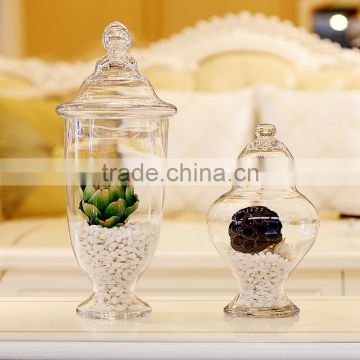 Creative clear glass jars with lid for wedding table centerpieces