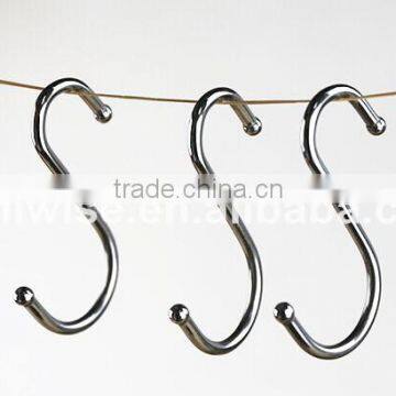S Shower Curtain Hooks Rings,Polished Chrome Metal Bathroom Shower Curtain Hooks, S GOLDEN/CHROME/BRONZE photo-2