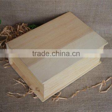 Unfinished Pine Wooden Layer Book Shaped Gift Box With Free Sample photo-2