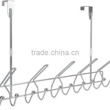 Kitchen Bathroom Chrome Over The Door Storage Hooks photo-2