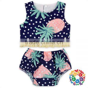 Girls Summer Baby Boutique Floral Outfits Tassel Tank Top And Diaper Cover Bloomer Fashion Clothing photo-4