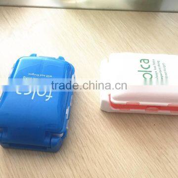 Colorful Plastic 3 Layers RECTANGLE Portable Travelling Mini Pill Box 8 Day photo-5