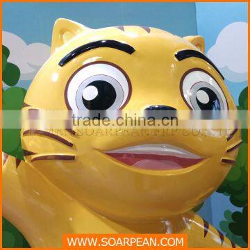 Amusement Park Equipment Fiberglass Cartoon Animal Cat Statue photo-2