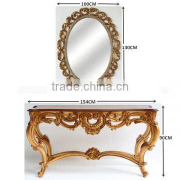 Victorian Reproduction Furniture Sets Console Table With Wall Mirror For Living Room Display photo-5