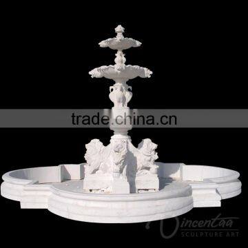 outdoor decoration marble stone garden lion water fountain