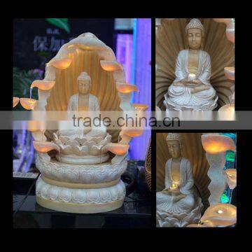 Manufacture Handmade Antique Resin Garden Buddha Statue Water Fountain