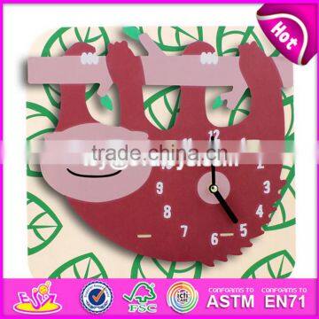 2017 New design preschool wooden toy clocks for toddlers W14K012