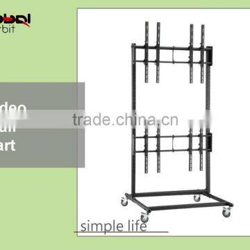 Perdurable Adjustable Mobile Display LCD TV Floor Stand With Wheels photo-4