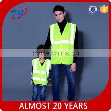 2017 High visibility security kids yellow safety vest garment EN 20471