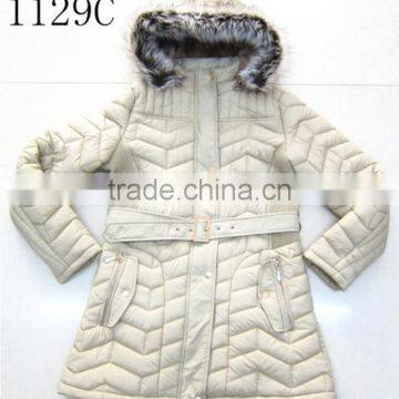 Women Winter Coat Slim Long Jacket With Belt photo-4