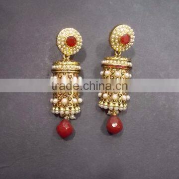 Indian Traditional Ethnic Pearl Jumka Earrings photo-3