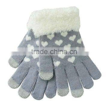 fashion jacquard touch screen gloves phone gloves