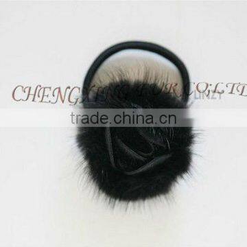 CX-E-26 Mink Fur Flower Elastic Hair Accessories