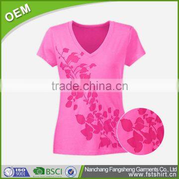 Highly customizable 100% polyester v-neck t-shirt