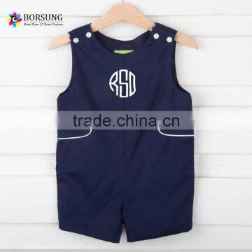 High quality bewborn sleeveless navy blue color summer baby smocked romper