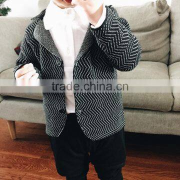 Hiah Quality Baby Kids Sweater Coat Fashion Raised Grain Knitting Boys Casual Cotton Blazer photo-3
