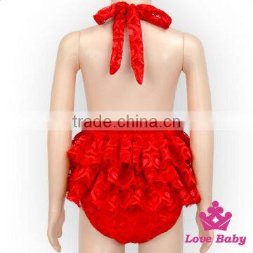 HYB129Yiwu Lovebaby Wholesale Heart Print Sleeveless Striped Back Ruffles for Valentine's Day Baby Romper Clothes Boutigue photo-5