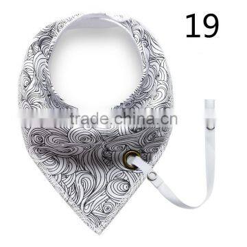 S17216A New Style Plain Super Cheap Baby Bandana Drool Bibs With Pacifier Clip photo-4