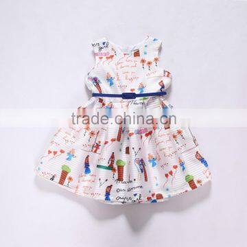 S17617A European Floral Printed Kid's Dress Girl Party Wear Summer Dress photo-5