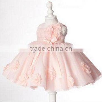 Wholesale European Kids Wear 2015 Spring Red Flower Girl Dress Sewing Patterns photo-3