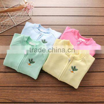 Wholesale high quality solod color casual style baby girl jacket coat