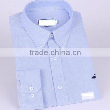 2017 new blue oxford men's long sleeve casual shirt wholesale