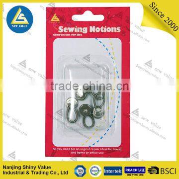 Silver color spring type high tension metal button collar extenders with knob pit surface for easy fixing