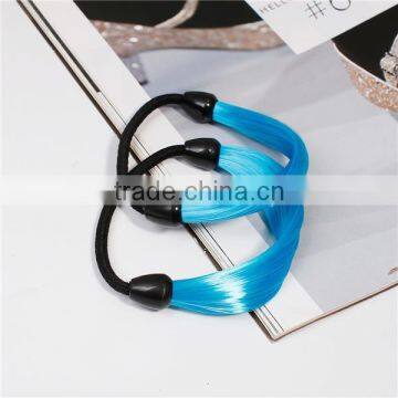 Chemical Fiber Hair Ties Round Lake Blue Fancy Ponytail Holders photo-3