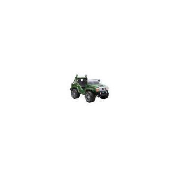 Electronic Four Wheeled Ride on kid Jeep style car Green