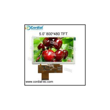 5.0 inch 800x480 TFT LCD MODULE CT050PPL07, optional with resistive and capacitive touchscreen