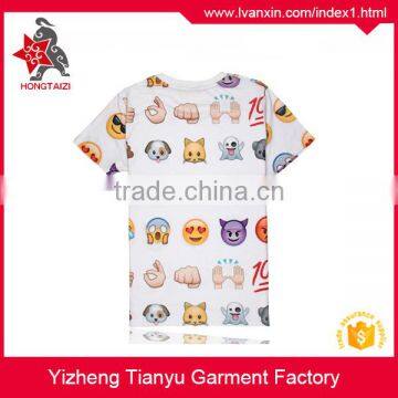 Wholesale newest styles custom fashion print emoji t shirt