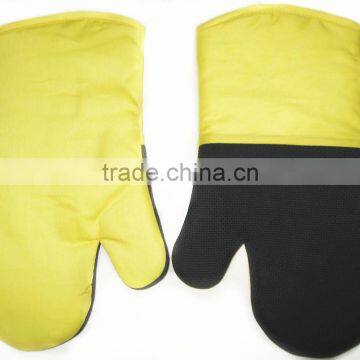 Solid Color Cotton Twill Oven Mitt Yellow Neoprene Oven Glove