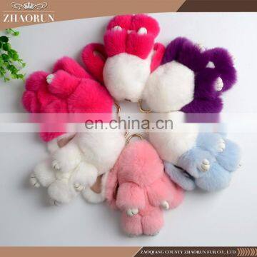 High Quality Custom Rabbit Fur Keychain For Car Decoration photo-6