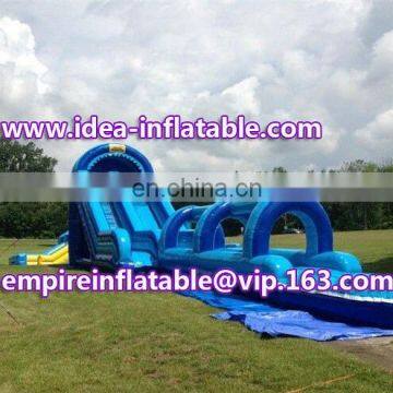 Inflatable water slip n slide, inflatable water slide with pool ID-SLL009