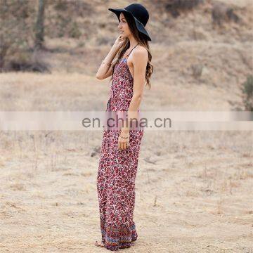 Womens Open Back Sexy Floral Printing Ladies Jumpsuit photo-2