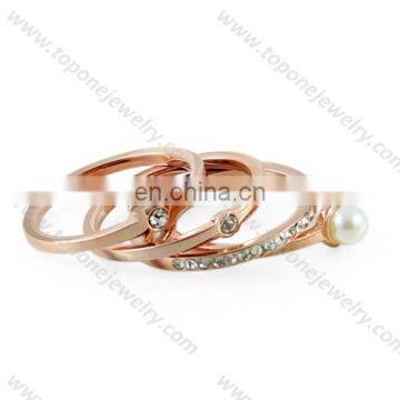 2017 rose gold stainless steel engagement ring plated