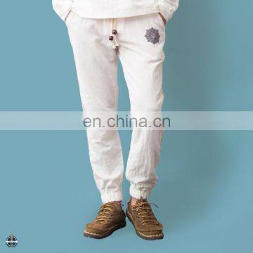 T-MP003 White Printed Joggers Men Cotton Sport Pants