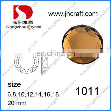 DZ-1011M round machine cut flat back glass stones