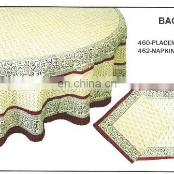 HAND BLOCK PRINTED TABLE CLOTH MAT & NAPKIN