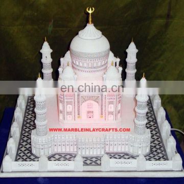 Decorative Marble Taj Mahal With Lighting White Marble Taj Mahal