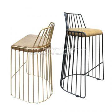 Nordic hollow creative vintage black wire chair, wrought iron chair designer chairs contracted cafe chairs, bar chairs