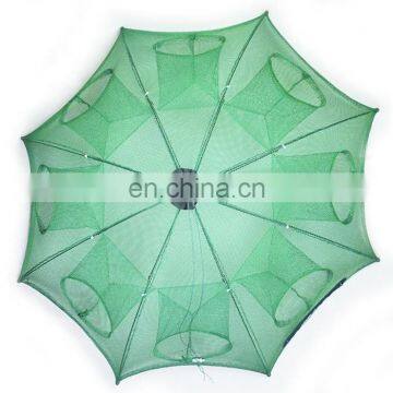 Portable Hexagon Umbrella Shape 6 Holes Automatic Fishing Shrimp Trap Net