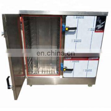 High productivity and low energy consumption steamed dumpling making machine with many stainless steel steaming trays