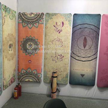 Organic Natural Rubber Suede Microfiber Printed Custom Logo Eco Friendly Pilates Yoga Mat photo-2